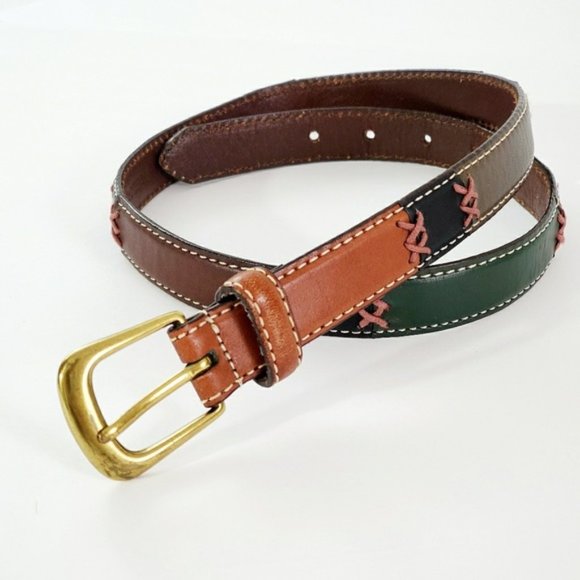 Relic Boho Multi Color Cross-Stitched Leather Belt - Picture 8 of 8